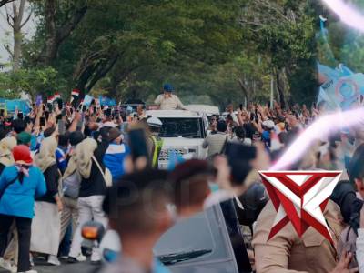 Presiden RI Jenderal TNI (Purn.) H. Prabowo Subianto tiba di Pangkalan TNI AU Iswahjudi, Kabupaten