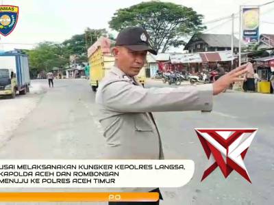 Pengaman Rombongan Kapolda Aceh di Rute  Persimpangan tiga Desa Bayeun