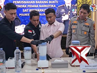 Polrestabes Palembang Musnahkan Barang Bukti Narkotika, Tegaskan Komitmen Perang Melawan Peredaran G