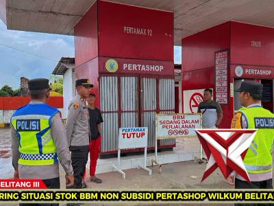 Polsek Belitang III Monitoring Situasi Stok BBM Non Subsidi di Pertashop wilkum Belitang III - PoliceTube