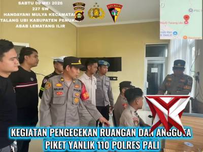 PENGECEKAN RUANGAN YANLIK 110 POLRES PALI