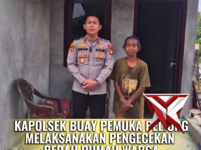 GIAT KAPOLSEK BP PELIUNG MENGECEK PROGRES PEMBANGUNAN BEDAH RUMAH YANG TELAH SELESAI 100%