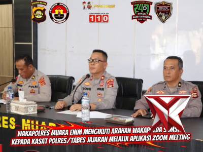 Wakapolres Muara Enim mengikuti kegiatan arahan dan penekanan dari Wakapolda Sumsel kepada para Kasa