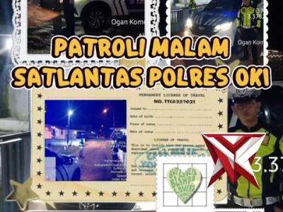 Patroli sore satlantas Polres oki