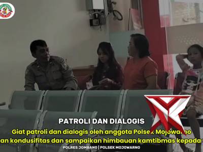 Giat patroli dan dialogis oleh anggota Polsek Mojowarno ciptakan kondusifitas dan sampaikan himbauan - PoliceTube