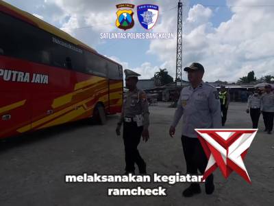 INSPEKSI KESELAMATAN RAMCHECK BERSAMA INSTANSI TERKAIT SATLANTAS POLRES BANGKALAN