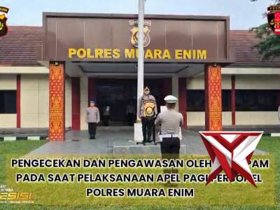 Sipropan Polres Muara Enim melaksanakan pengawasan Apel pagi pers Polres Muara Enim