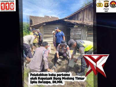 Bedah rumah Sdr. Didik di Desa Tugu Mulya oleh Polsek Buay Madang Timur