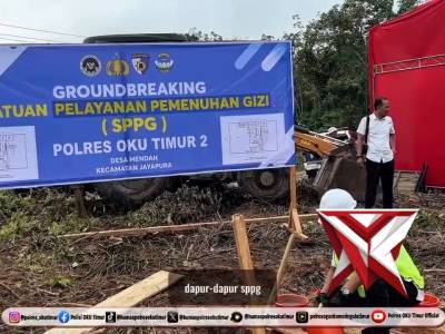 Groundbreaking sattuan pelayanan pemenuhan gizi polres Oku timur