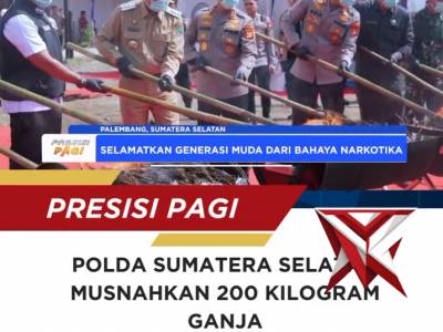 Kapolda Sumsel Irjen Pol Sandi Nugroho Pimpin Pemusnahan 200Kg Ganja