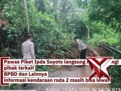Sigap piket pawas polres Pagaralam mendatangi  TKP tanah longsor