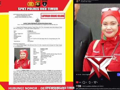 Nurmala Dewi, Istri yang dilaporkan hilang oleh Suaminya sudah berhasil ditemukan dalam keadaan seha