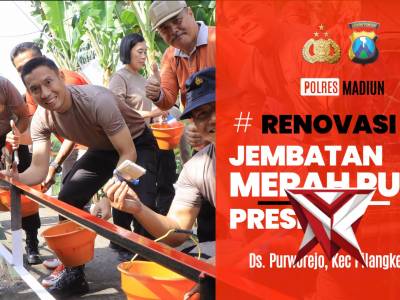Polres Madiun Renovasi Jembatan Merah Putih di Desa Purworejo, Wujud Nyata Kepedulian untuk Masyarak