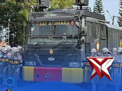 Personil Polres Subang Latihan Dalmas Gabungan Dalam Rangka Sispam Mako