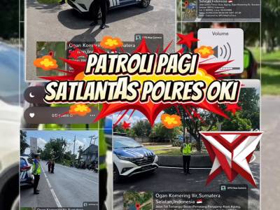Patroli pagi sat lantas polres oki
