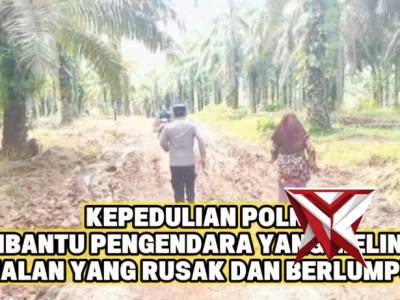 Polri Peduli Aipda Jefri Kurniawan Personil Polsek Belitang III saat sedang melaksanakan patroli mel