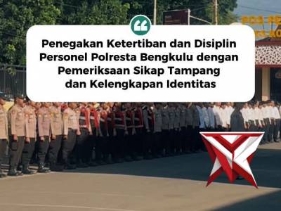 Propam Polresta Bengkulu melaksanakan kegiatan Gaktiblin usai apel pagi jam pimpinan, Senin (18/05/2