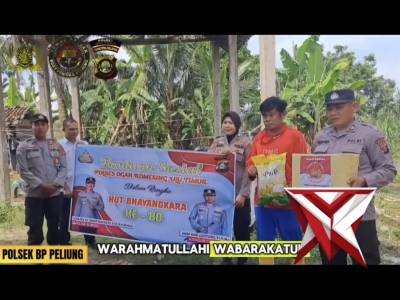 GIAT BANSOS POLSEK BP PELIUNG DALAM RANGKA HUT BHAYANGKARA KE -80