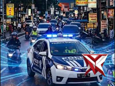 Satlantas Polresta Bengkulu Intensifkan Patroli Blue Light Malam Hari