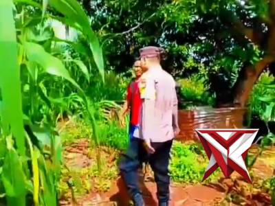 Bhabinkamtibmas polsek kisar meninjau lahan jagung milik warga binaan
