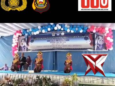 BTA 10. Bhabinkamtibmas hadir dalam acara pelepasan dan penyerahan kembali siswa/siswi kelas IX SMP - PoliceTube