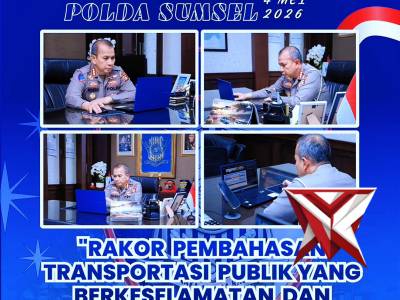 Dirlantas polda sumsel mengikuti zoom rakor dalam rangka pembahasan transportasi publik