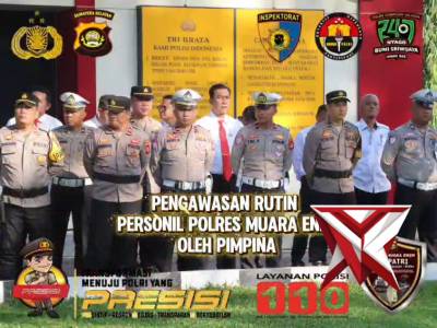"Pimpinan Polres Muara Enim melakukan pengawasan langsung kepada seluruh anggota untuk memastikan pe