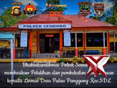 Bhabinkamtibmas Polsek Semendo
 memberikan Pelatihan dan pembekalan pengamanan
 kepada Linmas Desa P