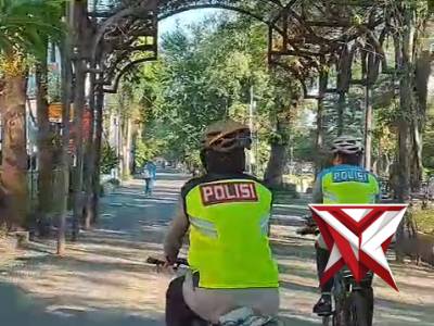 Polwan Polresta patroli pagi hari dengan bersepeda?