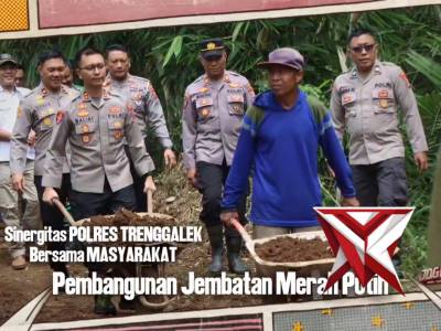 Bangun Jembatan Merah Putih Jombok Pule, Kapolres Trenggalek: Pangkas Jarak Tempuh dan Lebih Hemat
