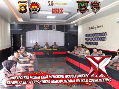 Wakapolres Muara Enim mengikuti kegiatan arahan dan penekanan dari Wakapolda Sumsel