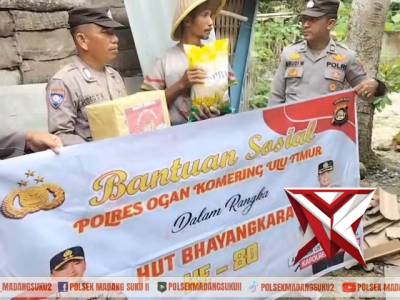 KEGIATAN BANTUAN SOSIAL DALAM RANGKA HARI BHAYANGKARA KE - 80 TH 2026 DIWILKUM POLSEK MADANG SUKU II - PoliceTube