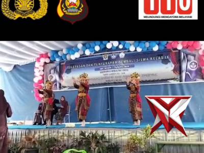 BP 8. Bhabinkamtibmas hadir dalam acara pelepasan dan penyerahan kembali siswa/siswi kelas IX SMP N