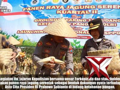 PANEN RAYA JAGUNG SERENTAK KUARTAL II DI KECAMATAN WULUHAN KAB JEMBER - PoliceTube
