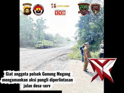 Giat Anggota polsek Gunung Megang mengamankan Aksi Pungli diperlintasan jalan desa-servo