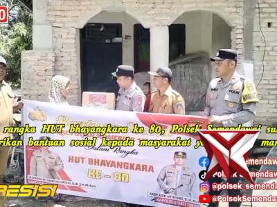 Polsek Semendawai suku III memberikan bantuan sosial dalam rangka HUT bhayangkara ke 80 - PoliceTube
