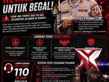 Polda Sumsel memberikan ultimatum keras bagi pelaku begal!