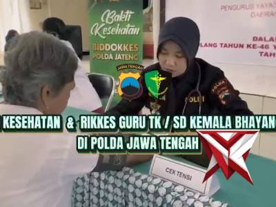 Bakti Kesehatan Biddokkes Polda Jateng Kepada Guru TK/SD Kemala Bhayangkari Polda Jateng