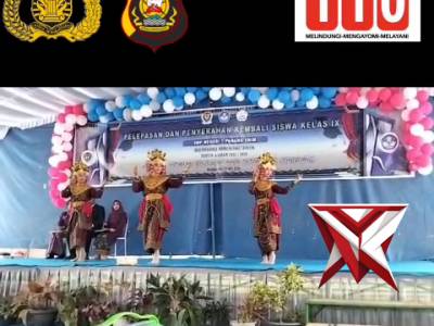 AS 16. Bhabinkamtibmas hadir dalam acara pelepasan dan penyerahan kembali siswa/siswi kelas IX SMP - PoliceTube