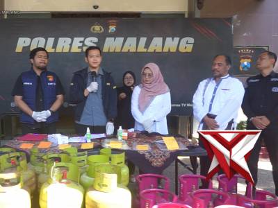 Konferensi Pers Ungkap kasus Penyalagunaan LPG 3KG