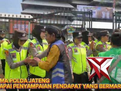 Polwan Negosiator Polda Jateng Kawal Pelaksanaan Unra Komunitas Ojol Jateng