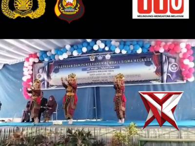 AB 8. Bhabinkamtibmas hadir dalam acara pelepasan dan penyerahan kembali siswa/siswi kelas IX SMP N