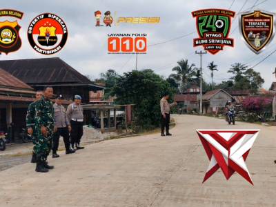 Kapolsek beserta anggota melaksanakan PAM jalur kunjungan Pangdam II/Sriwijaya ke desa Babatan Kec.S