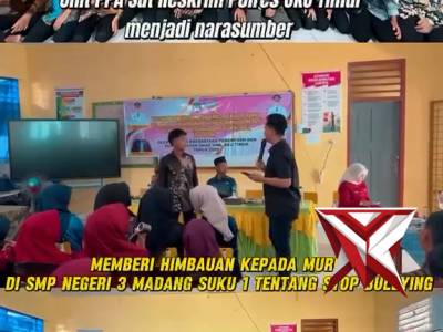 Unit PPA sat reskrim polres OKU Timur menjadi narasumber di SMP N 3 MDS I tentang Stop Bullying