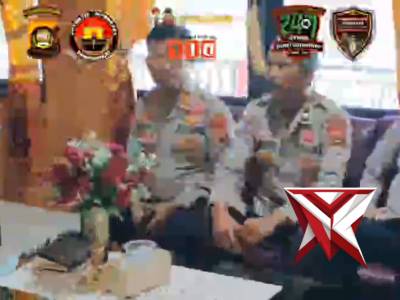 Kapolsek dan bhabinkamtibmas Polsek Semendo mengikuti zoom dari polres muara Enim yang di pimpin ole