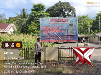 Anggota Polsek Jejawi melaksanakan giat Mitigasi Karhutla di wilayah Kec Jejawi OKI - PoliceTube
