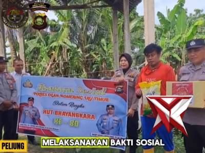 GIAT BANSOS POLSEK BP PELIUNG DALAM RANGKA HUT BHAYANGKARA KE -80 - PoliceTube