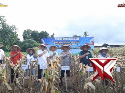 Wujud Nyata Ketahanan Nasional, Polresta Banyuwangi Kawal Panen Raya Jagung Serentak Bersama Preside