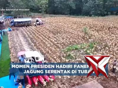 Presiden Prabowo Subianto menghadiri agenda Panen Raya Jagung Serentak kuartal 2 tahun 2026 yang ber