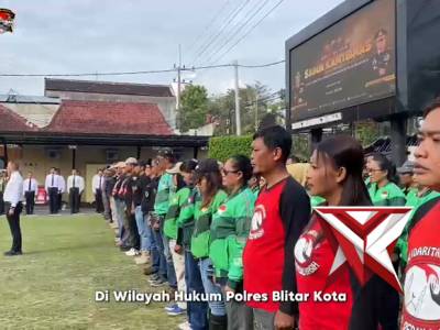 Apel besar Sabuk Kamtibmas digelar oleh Polres Blitar Kota pol